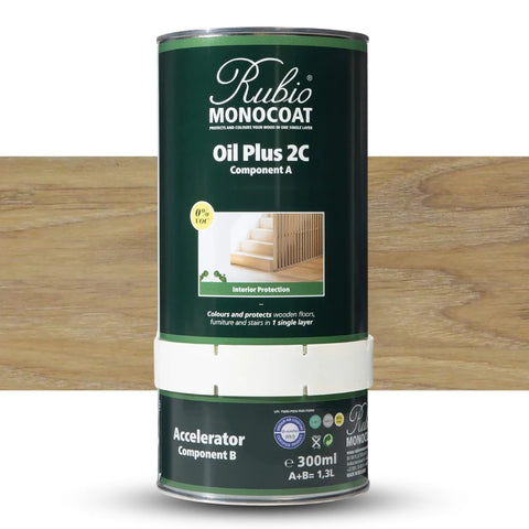 Huile pour parquet Rubio Monocoat Oil Plus 2C  - 1,3 L avec durcisseur