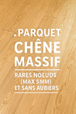 Echantillon - Parquet chêne massif huilé aspect naturel largeur 9 cm, épaisseur 1,6 cm rares noeuds (max 5 mm) et sans aubiers 100%FSC