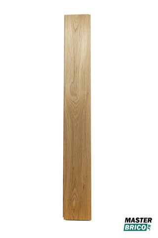 Parquet chêne massif vernis naturel largeur 12cm, épaisseur 1,8 cm rares noeuds (max 5mm) et sans aubiers 100% FSC
